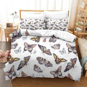 Housse De Couette Motif Imprim&iquest;&iquest; Butterfly D ,En Parure De Lit Avec Housse De Couette Et Taies D'oreiller,Fermeture &iquest;&iquest;Clair,Doux Microfibre Hypoallerg&iquest;&iquest;Niquesingle&pound;&iquest;Xcm&pound;&copy; - Neuf