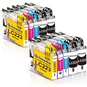ERYI-Lc223 Lc 223 Cartouche D'Encre Pour Brother Lc223 Lc-223 Lc223Xl Lc221 Pour Brother J5620Dw J5320Dw J5720Dw J4120Dw J4420Dw J480Dw J4625Dw J5625Dw J5620Dw(Noir Cyan Magenta Jaune, 10-Pack) - Neuf