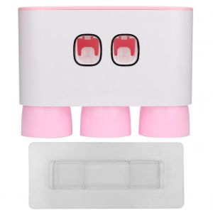 HJLIAN Porte-brosse a dents mural avec etagere de rangement et distributeur de dentifrice, accessoires de salle de bain - Neuf
