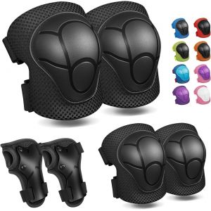 Asfasfq-Genouillères Pour Enfants Genouillères Et Coudières Ensemble D'équipement De Protection Pour Genouillères Pour Enfants Filles Garçons Avec Protège-Poignets 3 En 1 Pour Le Patinage Cyclisme - Neuf