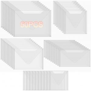 Sjzg-Lot De 50 Pochettes Rangement Pour Tampons Et Matrices D&eacute;coupe 96 &Eacute;tiquettes Autocollantes 5 Tailles Pour Rangement Cartes, Scrapbooking, Bricolage, Les Pochoirs, Les Tampons - Neuf