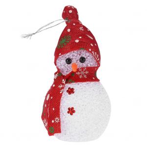 Hjlian Grande Lampe Led Coloree Style Bonhomme De Neige Pour Decoration De Noel A La Maison, Chapeau De Fleur Rouge - Neuf