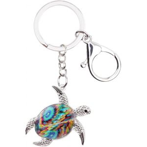 KAL-Porte-Clé Tortue De Mer En Émail Porte-Clé Sac À Main Pour Femme Fille Cadeau - Neuf
