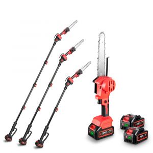 Elagueuse électrique sur perche 8",avec perche télescopique 1.3m/1.8m/2.25m Tronçonneuses télescopiques sans fil longue porté - Avec 2 batterie (588vf) - Neuf