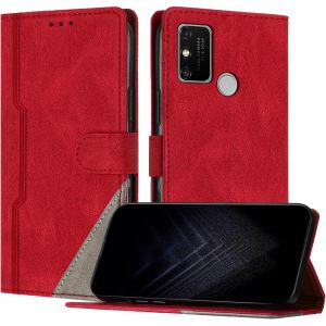 Kal-Étui Pour Huawei Honor 9a, Housse En Cuir Pu Avec [Protection Antichoc Tpu] [Fonction Support] [Porte-Cartes ] Antichoc Magnétique Coque Pour Honor 9a - Rouge - Neuf