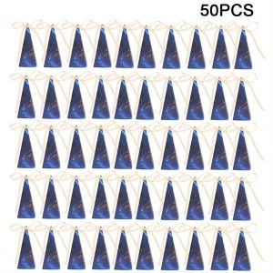 Hjlian Lot De 50 Mini Boites A Bonbons Triangulaires Pour Mariage, Anniversaire, Fete (Bleu Fonce) - Neuf