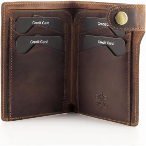 Porte-Cartes En Cuir Pour Carte Grise De V&eacute;hicule - 8 Compartiments Pour Cartes De Cr&eacute;dit - &Eacute;tui Pour Cartes Avec Compartiment Pour Billets - Format Portrait - En Coffret Cadeau | Mod&egrave;le - Neuf