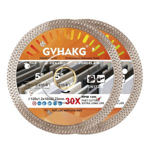 Disque &Agrave; Tron&ccedil;onner Diamant&eacute; Extra Fin 125 Mm-Pour Couper Et Couper Le Carrelage En Gr&egrave;s C&eacute;rame-Granit Et Marbre (125X22,23 Mm) - Neuf