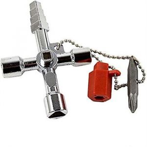 Cl&eacute; multifonction universelle en alliage de zinc pour ascenseurs et compteurs - Neuf