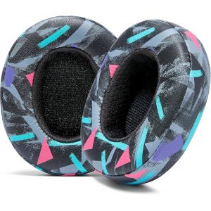LORANKA-Coussinets de Rechange pour Casque Supra-auriculaire Skullcandy Hesh 3 et Crusher, fabriqu&eacute;s par Wicked Cushions | Durabilit&eacute;, &eacute;paisseur et Confort am&eacute;lior&eacute;s | 90's Black - Neuf