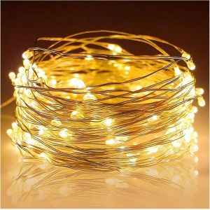 KAL-Guirlande Lumineuse D'Intérieur - 6 M - Mini Guirlande Lumineuse À 60 Led - Étanche - Pour Fête, Mariage, Chambre - Décoration De Noël - Blanc Chaud - Neuf