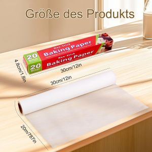 Subzonal-Rouleau De Papier Sulfuris&eacute; 300 Mm X 20 M - Papier Sulfuris&eacute; Pour La Cuisson - Mat&eacute;riau De Qualit&eacute; Alimentaire - Id&eacute;al Pour La Cuisine Priv&eacute;e Et Professionnelle - Neuf
