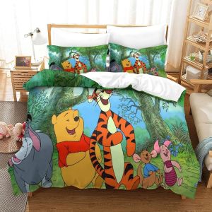 Housse De Couette Winnie The Pooh Parure De Lit D Cartoon Housse De Couette Microfibre,Housse De Couette Avce Taies D'oreiller Single&pound;&iquest;Xcm&pound;&copy; - Neuf