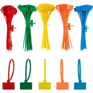 MEVRONISSHOP-250 Pi&egrave;ces Attache Cable Color&eacute;es 150mm x 3 mm Collier de Serrage Plastique Serre C&acirc;bles Etiquette Organiser pour Marquer Cable Management Jardinage - Neuf