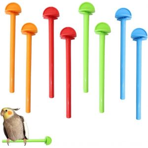 Chenquansarl-Lot De 8 Perchoirs Universels En Plastique Pour Cage À O Aux, Support En Plastique Pour Pinson, Canari, Perruche, Perruche, Calopsitte - Neuf