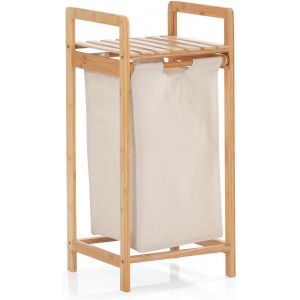 Panier &agrave; linge en bambou avec sac &agrave; linge coulissant, mat&eacute;riau facile d'entretien, r&eacute;sistant &agrave; l'humidit&eacute; et facile &agrave; nettoyer, 73 x 33 x 33 cm (H x l x L) - Neuf