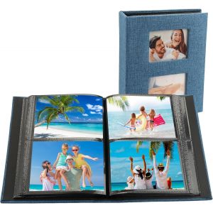 Album Photo 10x15, 200 Photos Album Photo Pochette, Album Photo Grand Format, Couverture En Lin Naturel Album Photo, Album Photos, Pour Famille, Mariage, Voyage(Noir) - Neuf