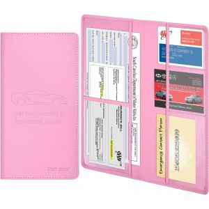 TRAHOO-Porte-Documents de Voiture en Cuir synth&eacute;tique pour Carte d'identit&eacute;, permis de Conduire, Cartes de Contact cl&eacute;s - Neuf