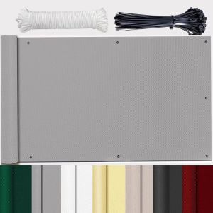 Ulteronixshop-Store Lat&eacute;ral Pour Balcon Et Terrasse Store Lat&eacute;ral Pare-Soleil Brise-Vue R&eacute;sistance &Agrave; La D&eacute;chirure Avec Trous Et Serre-C&acirc;bles Aux Intemp&eacute;ries Cache Balcon Protection Uv Gris 50x200cm - Neuf