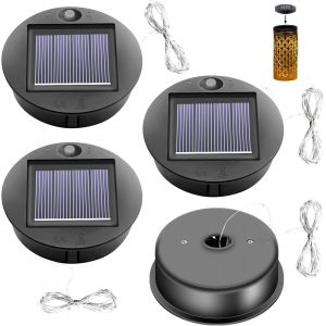 ERSHI-Lot de 4 lampes solaires de rechange : panneau solaire, lanterne, partie supérieure de rechange pour ampoule LED, lampes sol[2491] - Neuf