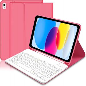 Kal-Coque Clavier Pour Ipad 10ème Génération 10.9 Pouces 2022/11ème Génération 11 Pouces 2025, Étui Pour Clavier Bluetooth Magnétique Avec Porte Crayon, Azerty Layout Clavier Pour Ipad 11/10 Gén -Ros - Neuf