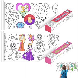 ChenQuanSarl-Lot De 2 Rouleaux De Papier À Dessin Pour Enfants, 300 X 30Cm, Diy Peinture Remplis , Art Artisanat Précoce, Livre De Dessin Éducatif - Neuf