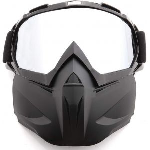 Lunettes De Moto, Masque Facial Amovible, Vtt, Moto Tout-Terrain, Course, Paintball, Anti-Rayures, Anti-Poussière, Avec Mousse Souple Et Sangle Réglable Pour Hommes Et Femmes - Neuf