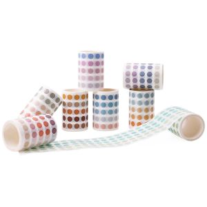 8 Rouleaux Washi Pois Autocollant, 8 Mm Rond Autocollant Washi Ruban Adh&eacute;sif Petit Rond &Eacute;tiquette De Code Couleur Pour Bullet Journal, Planificateur, Calendrier, Scrapbooking Photo - Neuf