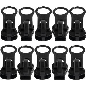 Lot De 10 Curseurs N°5 Autobloquants Pour Fermeture Éclair À Glissière À Dents En Plastique Injecté Ou En Métal - Couleur: Noir - En Métal - Pour Veste Manteau Jupe Robe - Neuf