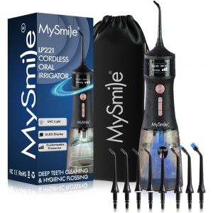 Chenquansarl-Lp221 Uvc Hydropulseur Sans Fil Stérilisable Pour Les Dents 335ml Écran Oled Portable Avec 4 Modes, 8 Embouts De Jet Et Une Pochette De Rangement Pour La Maison Et Les Voyages (Noir Minu - Neuf