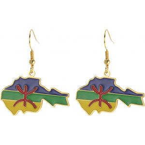 Kal-Symboles Berb&egrave;res Africains Boucles D'oreilles Boucles D'oreilles Ethniques Africaines Tribus Musulmanes Egypte Bijoux Religieux Caber Style Amulette Femmes Filles - Neuf