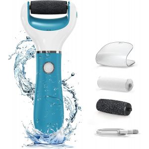 Checarzhn--No1-Râpe À Pieds Electrique Anti-Callosité, Lime Pour Pieds Professionnelle De Pédicure Pour Eliminer Les Peaux Mortes Et Craquelées, 2 Têtes De Rouleaux Interchangeables, Batterie Recharg - Neuf