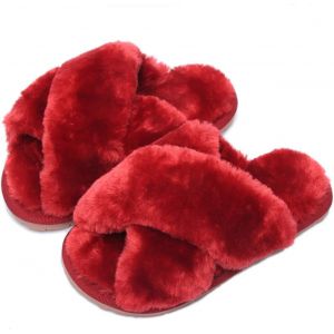 Maas-Chaussons Femme Hiver Pantoufle Peluche Fourrure Chaussons Chaudes De La Maison Pantoufles Bout Ouvert Slippers - Neuf