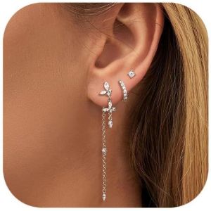 Boucles D'oreilles Femme Argent Sterling 925 Aiguilles Cartilage Tragus Helix Piercing Oreille Petites Boucles D'oreilles Femme Boucles D'oreille Hypoallerg&eacute;niques Plaqu&eacute; Or 14 Carats Femme - Neuf