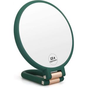 Miroir Grossissant 15x Pliable Rotatif Avec Support (Vert Arm&eacute;e) - Neuf