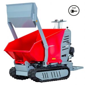 Minidumper hydrostatique &agrave; chenilles avec pelle 80KG benne basculante 500KG 9CH &agrave; d&eacute;marrage &eacute;lectrique Torros HRD500HSE - Neuf