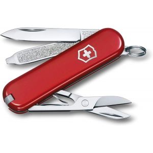 Classic Sd,Swiss Army Knife,Mini Couteau De Poche Suisse,Léger,Multitool,7 Fonctions,Ciseaux,Lime À Ongles,Rouge - Neuf