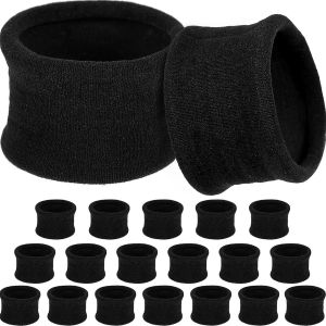 Kalanka-20 Pièces Élastiques À Cheveux Grands En Coton Stretch Bandes Porte-Queue De Cheval En Corde Bandeaux De Cheveux Bandeaux Accessoires Pour Épais Lourd Ou Cheveux Bouclés (Noir) - Neuf