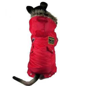 Veste D'hiver Élégante Pour Animaux De Compagnie - Manteau En Coton Épais Pour Chiens Et Chats, Imperméable, Col En Fourrure Confortable, Conception À Couverture Complète Pour Une Chaleur Optimale - Neuf