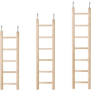 Chenquansarl-Chelle D'escalade Suspendue Pour O Aux, 3 Pièces, Échelle En Bois Pour O Aux, Perroquet, Hamster, Cage, Échelle D'escalade Suspendue, Adaptée Aux Perroquets, Cacatoès, Accessoires - Neuf