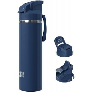 Jgd-Gourde Isotherme 720ml Avec Couvercle &Agrave; Paille 2 En 1,Verrouillage De S&eacute;curit&eacute; En Un Clic,100% &Eacute;tanche,Conserver Au Frais 24 Heures,Bouteille Isotherme 24oz Pour L'&eacute;cole - Neuf
