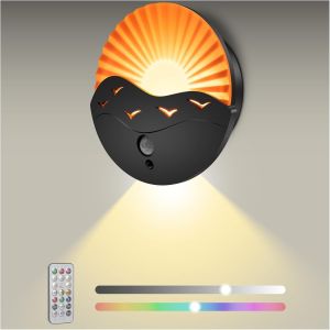 Veilleuse À Détecteur De Mouvement Avec Télécommande Et Minuteur - Led Rechargeable - Magnétique - Changement De Couleur - Pour Enfants, Chambre À Coucher, Couloir, Affichage D'images - Neuf
