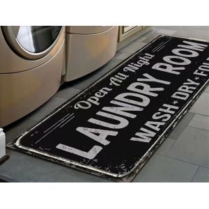 Tapis De Buanderie Antid&eacute;rapant 80x50cm Avec Jolis Motifs Et Envers En Caoutchouc - Neuf