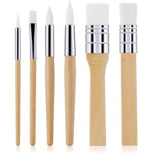 Kalanka-6 Pi&egrave;ces Pinceaux Peinture Acrylique, Ensemble De Pinceaux En Bois Pinceaux Pour Peinture Acrylique Kit De Pinceaux De Peinture Pinceaux D'artiste Pour Huile Aquarelle Toile Planches Rock Cor - Neuf