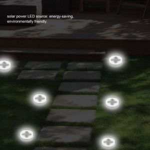 Hjlian Lampe Solaire Enterree Etanche A 4 Led Pour Jardin Exterieur (Blanche Sans Interrupteur) - Neuf