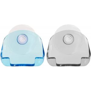 Eryi-Ventouses Rasoir,Ventouse De Rasoir,Support De Rasoir À Ventouse,Support Mural Pour Rasoir,Porte Rasoir,Ventouse Rasoir Douche,Support Rasoir Salle De Bain Douche,Supports Pour Rasoirs(Bleu+Gris - Neuf