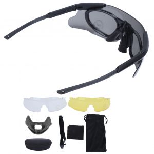 Lunettes Militaires Anti-Impact Avec Verres Interchangeables Et Supports Correcteurs - Neuf