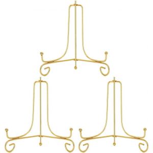 8 Pouces Or chevalets Porte Assiette Présentoirs Décoratifs en pour Photo,Cadres pour Image,Assiettes décoratives,Tableaux et pièces d`Art.(Paquet de 3) - Neuf