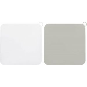 Eryi-Silicone Sol Drain Anti-Odeur Tapis, 2pcs/1set Douche Drain Bouchon Carré Silicone Sol Drain Couvercle Pour Cuisine Salle Bain, Blanc Gris - Neuf