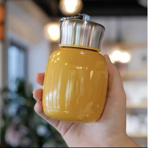 Tianyi-Petite Bouteille Isotherme En Acier Inoxydable Pour Café, Jus, Lait, Eau Chaude Et Froide, Pour Voyage Et Maison, 200 Ml (Orange) - Neuf